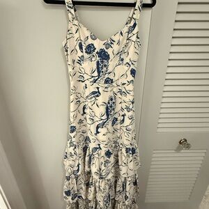 Abercrombie & Fitch Blue and Cream Floral Maxi Dress